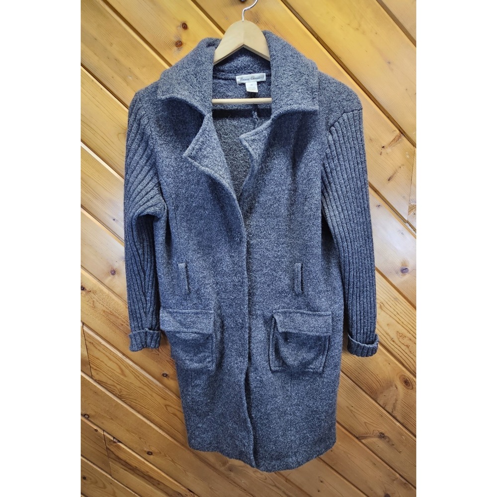 Marisa Christina Womens Wool Belted Coat Jacket Size Medium Missing Belt